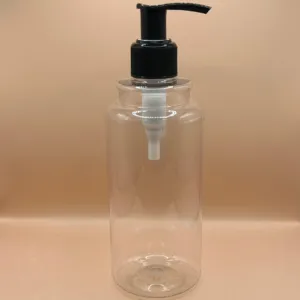 300ML Pet INDI Bottle With 24/410 L1 Dispenser Pump Black for personal care packaging