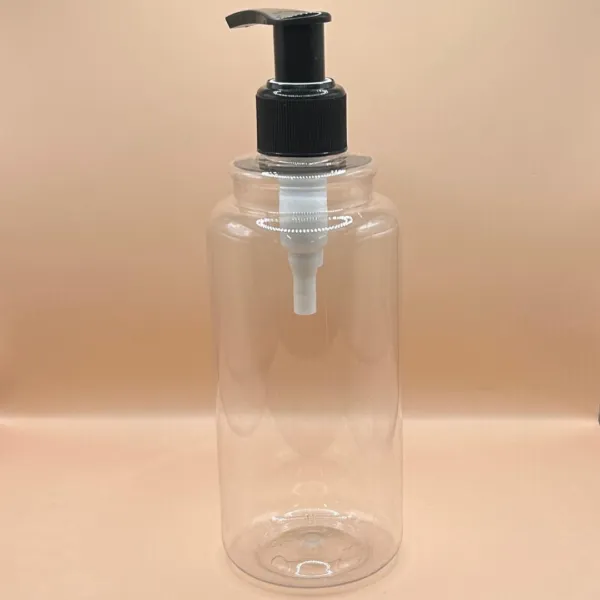 300ML Pet INDI Bottle With 24/410 L1 Dispenser Pump Black for personal care packagin