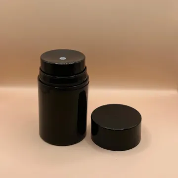 50GM PP Tower Airless Bottle Black for personal care packaging