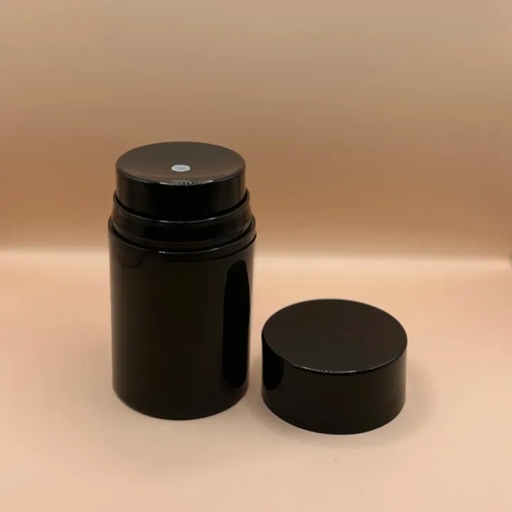Airless Jar 50GM PP Tower Airless Bottle Black for personal care packaging