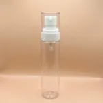 100ML Pet Sleek Clear Bottle With Plum lotion White for personal care packaging