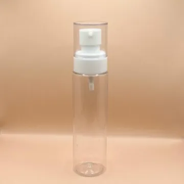 100ML Pet Sleek Clear Bottle With Plum lotion White for personal care packaging