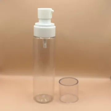 100ML Pet Sleek Clear Bottle With Plum lotion White for personal care packaging