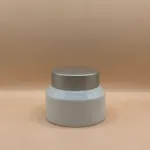 30GM Slant Shoulder Glass Jar with Matt Silver Cap | Premium Cosmetic Packaging