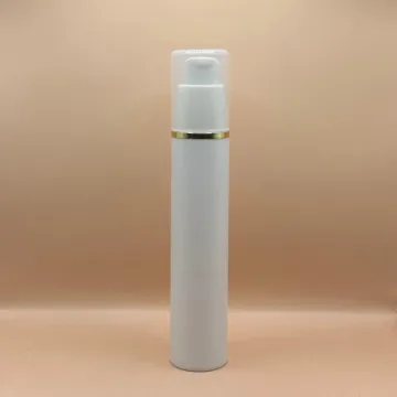 50ML PP Airless White with Silver & Golden Lining – Premium Airless Bottle for Skincare and Cosmetic Products