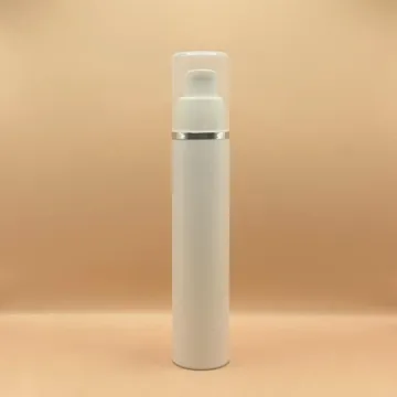 50ML PP Airless White with Silver & Golden Lining – Premium Airless Bottle for Skincare and Cosmetic Products