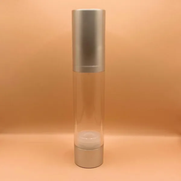 50ML Cylindrical Airless Matt Silver for skin care packaging