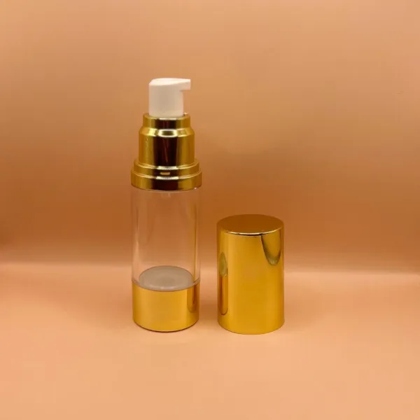 30ML Airless Shiny Gold Bottle for cosmetic packaging