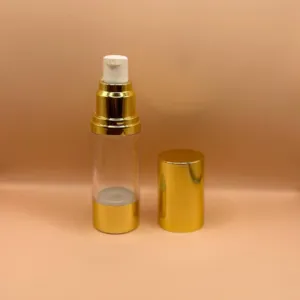 30ML Airless Shiny Gold Bottle for cosmetic packaging