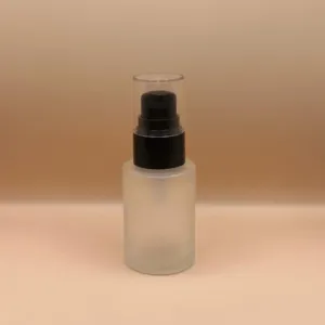 30ML Glass Bottle Flat Shoulder Frosted for cosmetic packaging