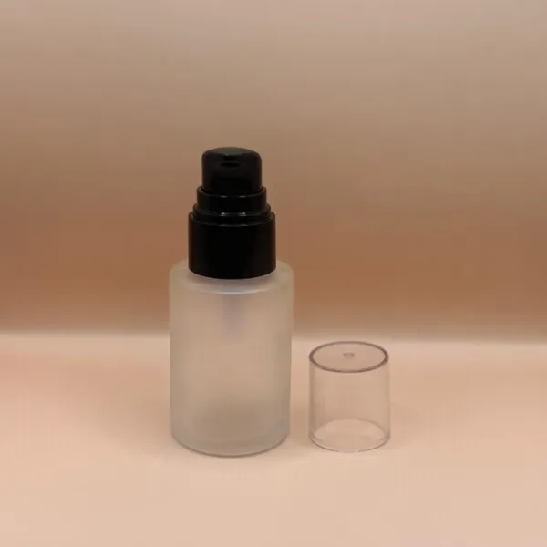 30ML Glass Bottle Flat Shoulder Frosted for cosmetic packaging