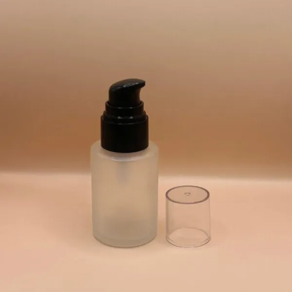 30ML Glass Bottle Flat Shoulder Frosted for cosmetic packaging