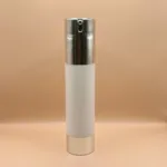 50ML Airless Clinic Bottle - Shiny Silver with Opaque White for skin care packaging by syspackpro