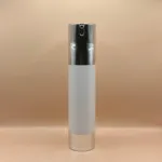 30ML & 50ML Airless Clinic Bottle - Shiny Silver with Opaque White for Skincare & Cosmetic Packaging