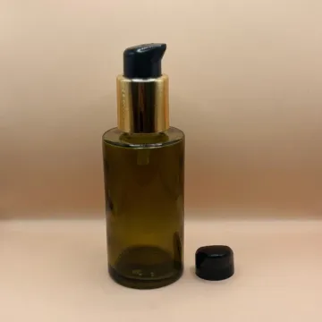 100ML Glass Bottle Olive Green for cosmetic packaging