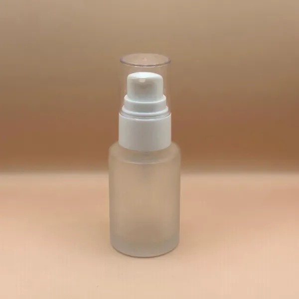 30ML Flat Shoulder Frosted Glass Bottle for cosmetic packaging