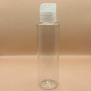 100ML PET Sleek Clear Bottle with 24/410 Disc Top Cap Natural - Ideal for Skincare, Shampoo, and Lotion Packaging