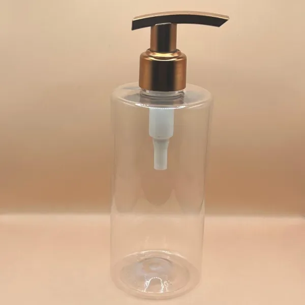 300ML Arrow Bottle Clear With 24/410 L3 Dispenser Pump for personal care packaging