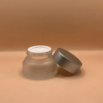 15GM Slant Shoulder Glass Jar Frosted – Premium Cosmetic Packaging