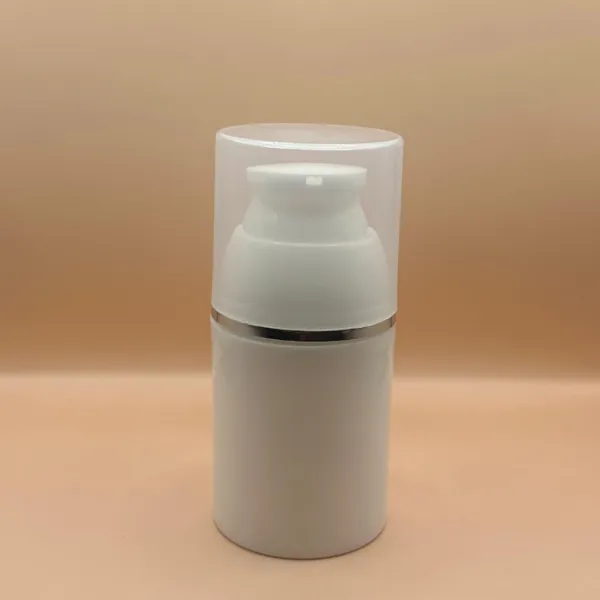 30ML Tower Airless Bottle White for cosmetic packaging