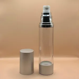 50ML Airless Bottle Matt Silver | Premium Skincare Packaging