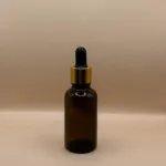 30ML Glass Bottle Amber With 18MM Dropper With Metalized Ring| Perfect for Essential Oils, Serums & Skincare Packaging