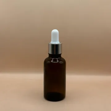 30ML Glass Bottle Amber With 18MM Dropper With Metalized Ring| Perfect for Essential Oils, Serums & Skincare Packaging