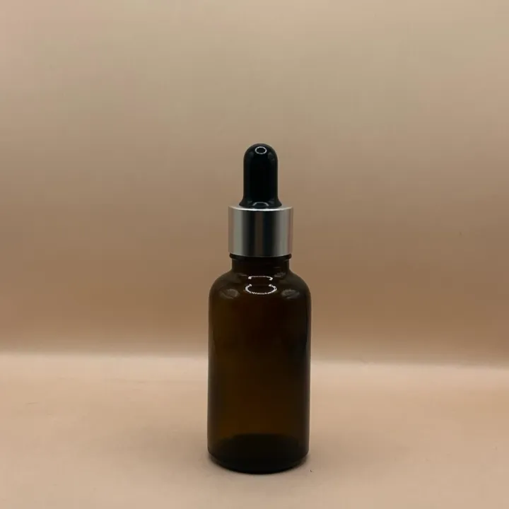 30ML Glass Bottle Amber With 18MM Dropper With Metalized Ring| Perfect for Essential Oils, Serums & Skincare Packaging