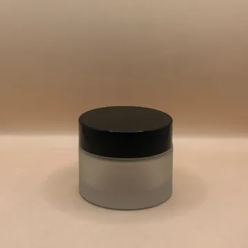 50GM Glass Frosted Jar with black cap - Premium Cosmetic Packaging for Creams & Lotions