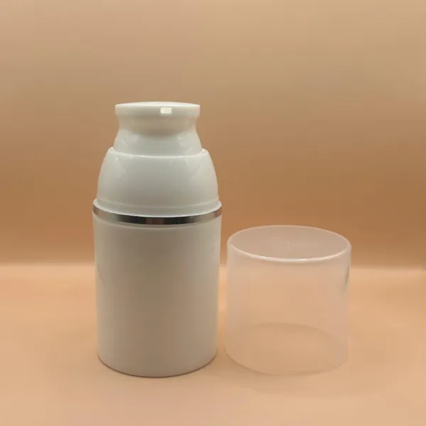 30ML Tower Airless Bottle White for cosmetic packaging