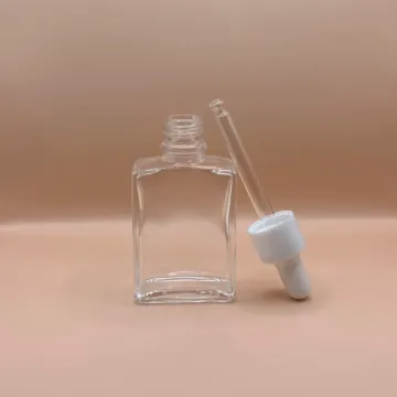 30ML Flat Glass Bottle Clear for cosmetic packaging