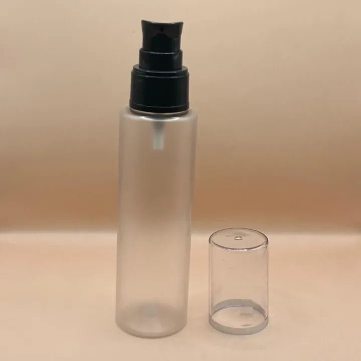 Pet Bottle 100ML Sleek Clear Frosted Bottle for skincare packaging