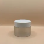 50GM Glass Frosted Jar with white cap - Premium Cosmetic Packaging for Creams & Lotions