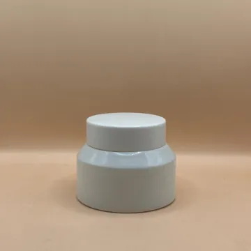 50GM Slant Shoulder Glass Jar White | Premium Skincare Packaging