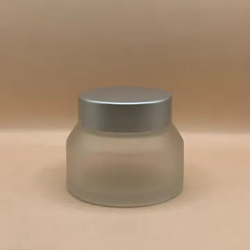 50GM Slant Shoulder Glass Jar Frosted – Premium Frosted Glass Jar for Skincare Packaging