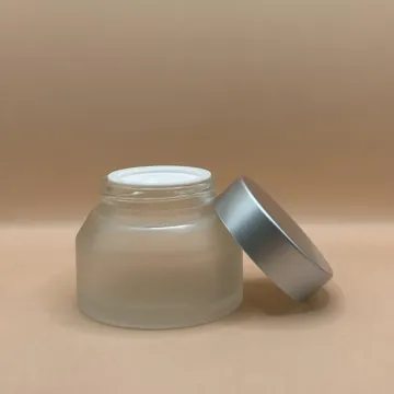 50GM Slant Shoulder Glass Jar Frosted – Premium Frosted Glass Jar for Skincare Packaging