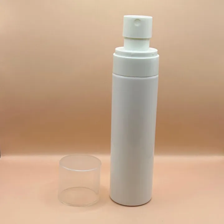 Pet Bottle 100ML Sleek White For skincare packaging by syspackpro