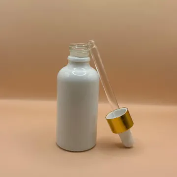 50ML Glass Dropper Bottle White for cosmetic packaging