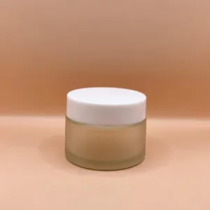 50GM Glass Frosted Jar with White Cap - Premium Cosmetic Packaging for Creams & Lotions