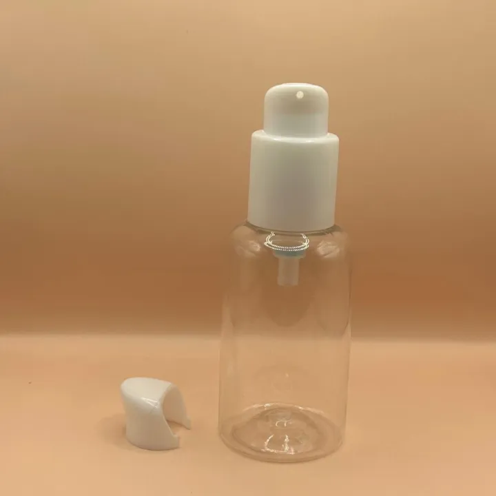 Pet Bottle 50ML PET PG Clear with 24/410 SAPLOO White | Premium Cosmetic Packaging