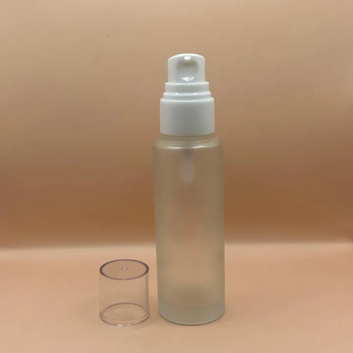 Glass Bottle 50ML Cylindrical Frosted Bottle for cosmetic packaging