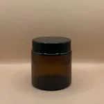 100GM Glass Jar Amber With Black Cap | Premium Amber Glass Jar for Skincare and Cosmetics