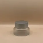 15GM Slant Shoulder Glass Jar Frosted – Premium Cosmetic Packaging