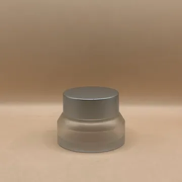 15GM Slant Shoulder Glass Jar Frosted – Premium Cosmetic Packaging