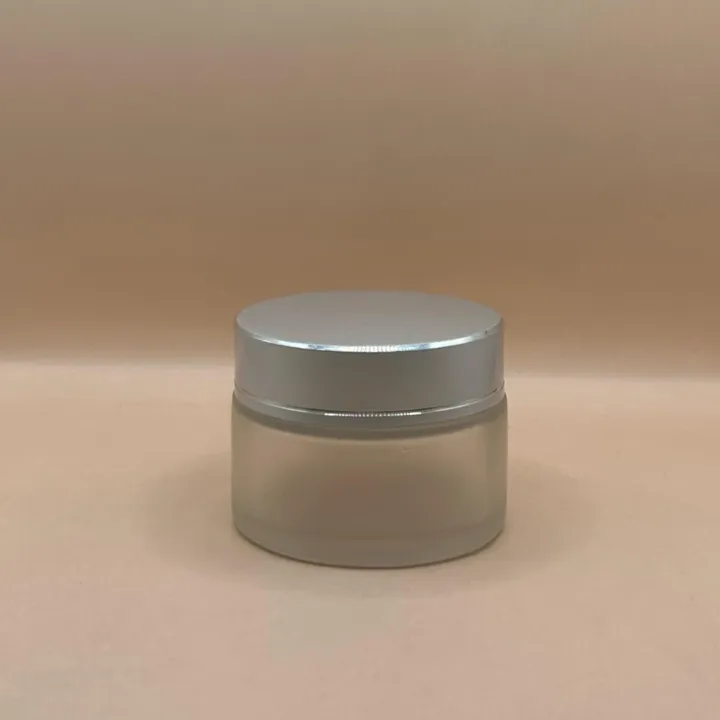 30GM Round Glass Jar Frosted with Diamond Cut Cap - Premium Skincare Packaging