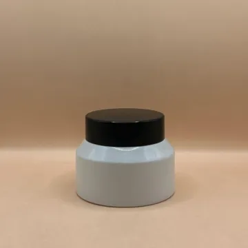 50GM Slant Shoulder Glass Jar White | Premium Skincare Packaging