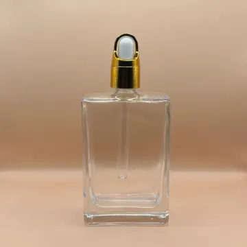 100ML Flat Glass Bottle for cosmetic packaging