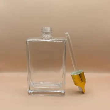 100ML Flat Glass Bottle for cosmetic packaging