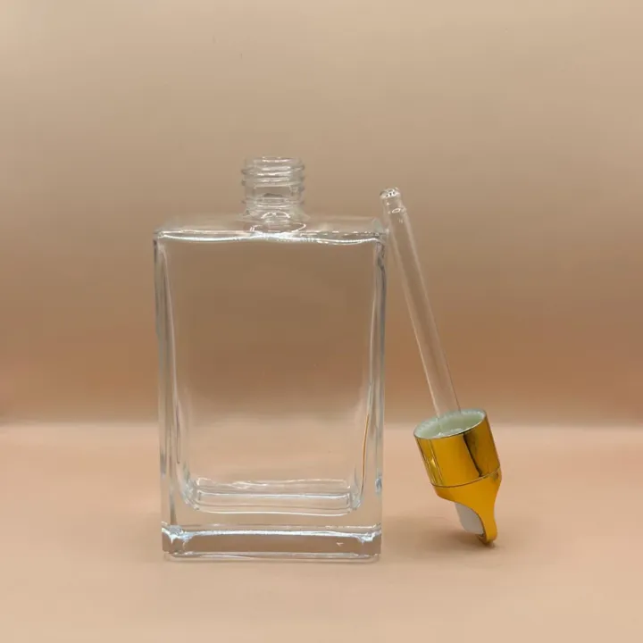 100ML Flat Glass Bottle for cosmetic packaging
