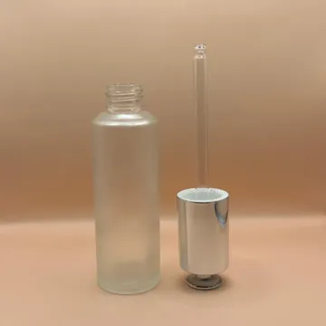 50ML Glass Cylindrical Frosted Bottle for cosmetic packaging